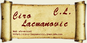 Ćiro Lacmanović vizit kartica